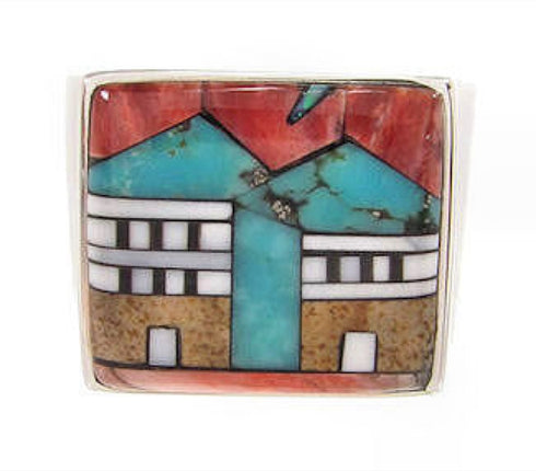 Native American Design Silver Multicolor Ring Size 10-3/4 YS66786